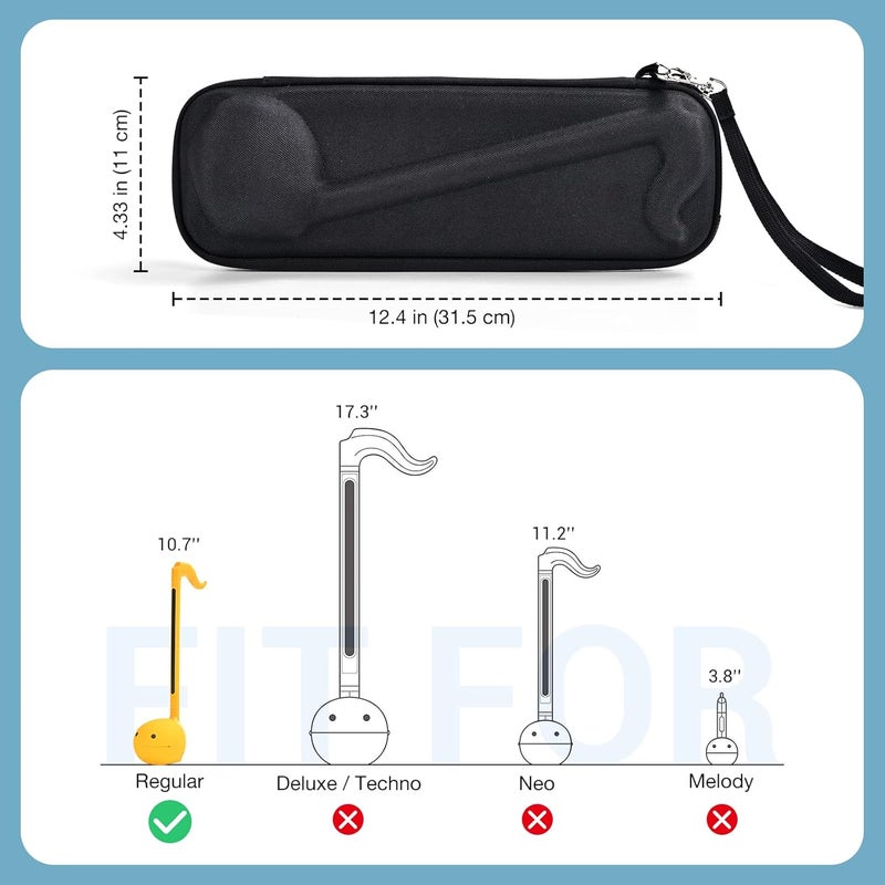 Procase Carrying Case for Otamatone Japanese Electronic Musical Instrument Portable Synthesizer, Storage Organizer Holder for Kids Child Regular Size Instrument Music Toy Accessories -Black - Image 3